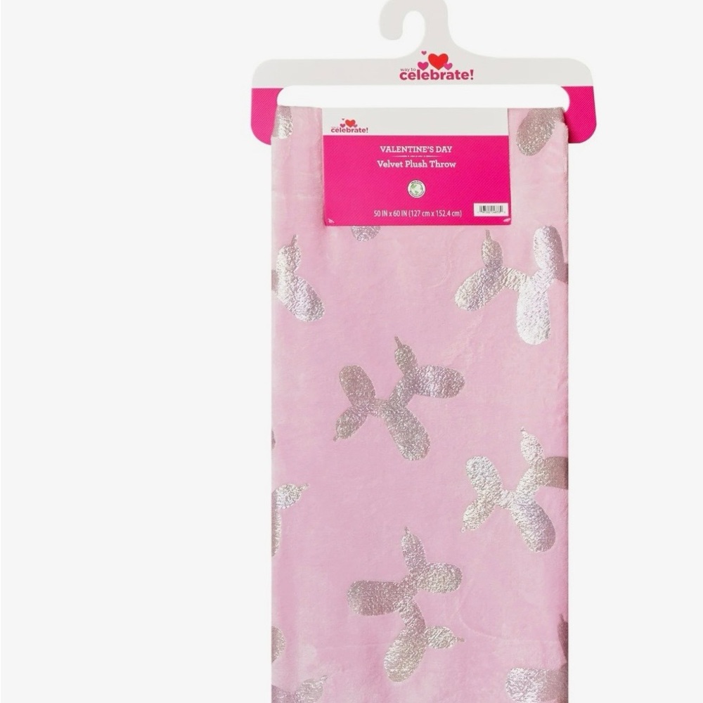 Pink Balloon Dog Velvet Plush Throw Blanket